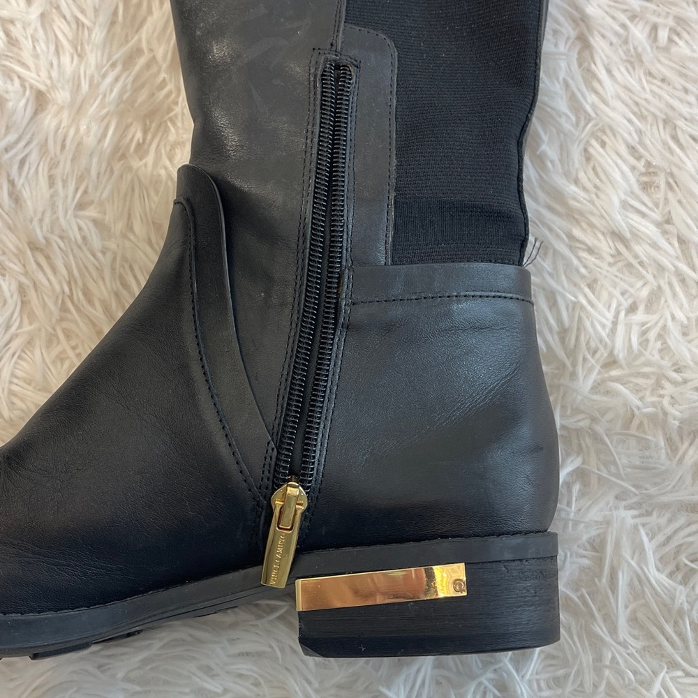 VINCE CAMUTO PARDONAL Black Over the Knee Boots with Gold Accents WOMENS SIZE 9M - Picture 10 of 10